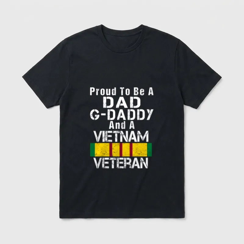 Proud Dad G-Daddy Vietnam Veteran T-Shirt – Classic T-Shirt in Black