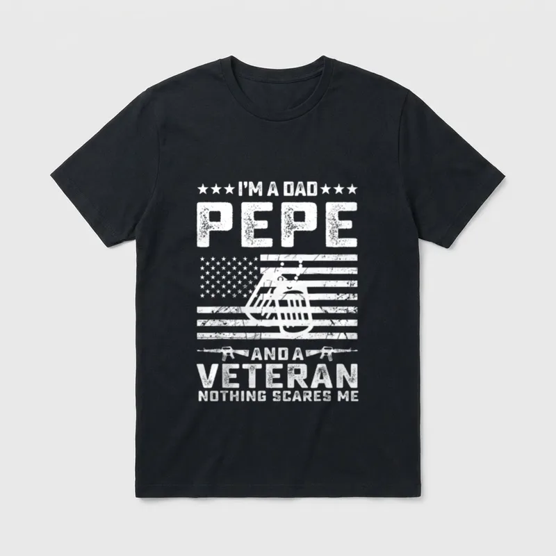 I'm a Dad Pepe and Veteran T-Shirt – Classic T-Shirt in Black