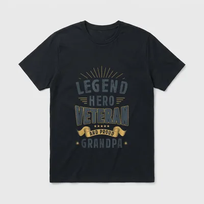 Proud Grandpa Hero Veteran Legend T-Shirt – Classic T-Shirt in Black