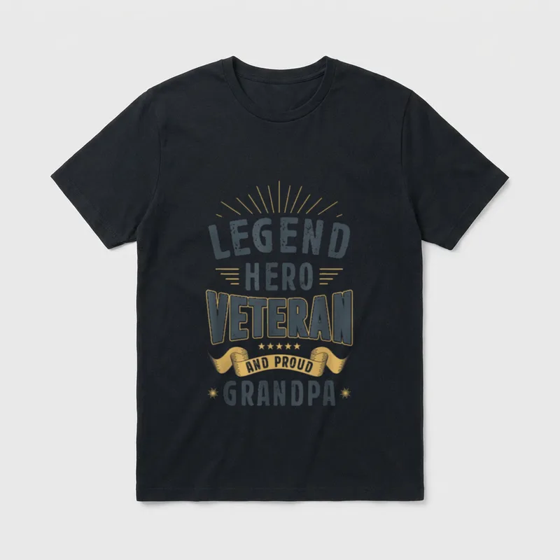 Proud Grandpa Hero Veteran Legend T-Shirt – Classic T-Shirt in Black