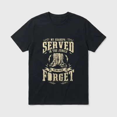 My Grandpa Served in the Jungle T-Shirt – Classic T-Shirt in Black
