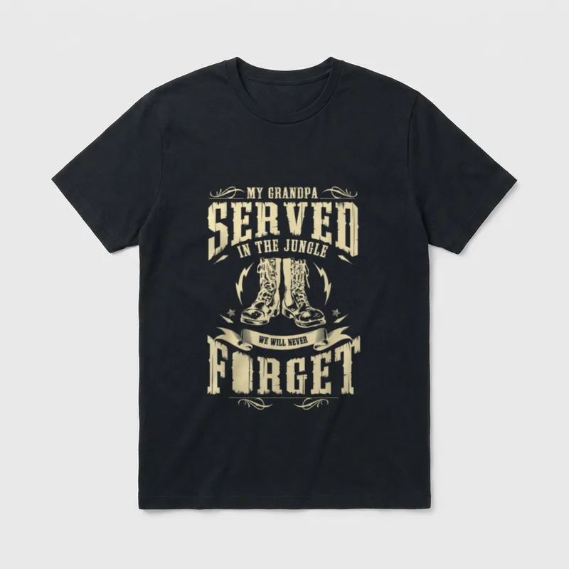 My Grandpa Served in the Jungle T-Shirt – Classic T-Shirt in Black