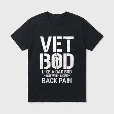 Funny Veteran Dad Bod T-Shirt – Classic T-Shirt in Black