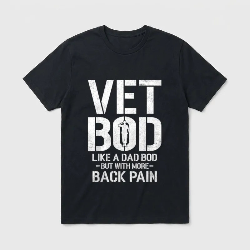 Funny Veteran Dad Bod T-Shirt – Classic T-Shirt in Black