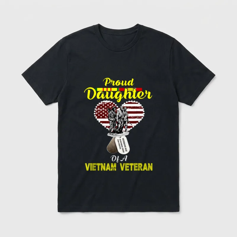 Proud Daughter of a Vietnam Veteran T-Shirt – Classic T-Shirt in Black