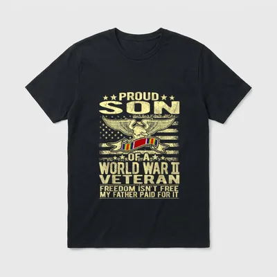 Proud Son WW2 Veteran T-Shirt – Classic T-Shirt in Black