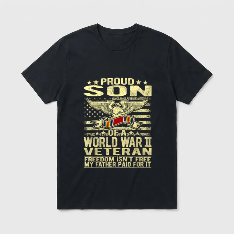 Proud Son WW2 Veteran T-Shirt – Classic T-Shirt in Black