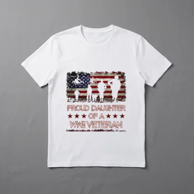 Proud Daughter WWII Veteran T-Shirt – Classic T-Shirt in Black