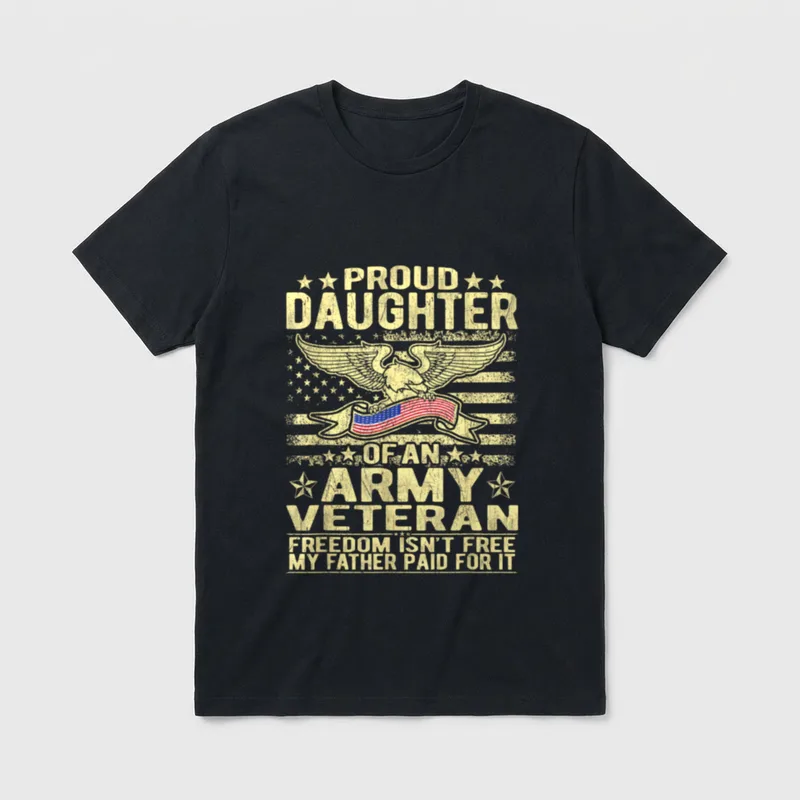 Proud Daughter Military Veteran T-Shirt – Classic T-Shirt in Black