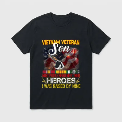 Proud Son Vietnam Veteran T-Shirt – Classic T-Shirt in Black