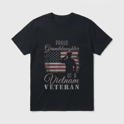 Proud Granddaughter Vietnam Veteran T-Shirt – Classic T-Shirt in Black