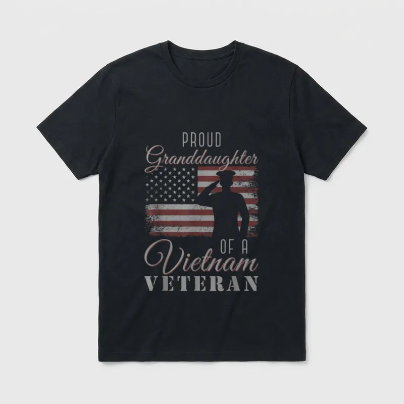 Proud Granddaughter Vietnam Veteran T-Shirt – Classic T-Shirt in Black