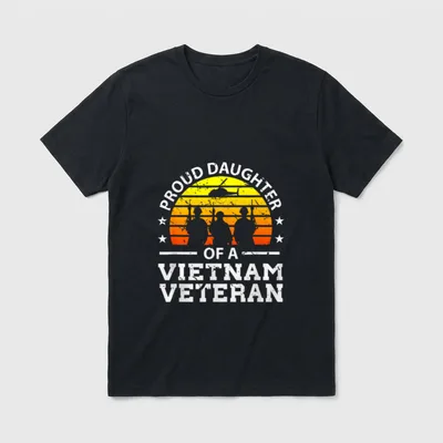 Military Family Daughter T-Shirt – Proud Daughter of A Vietnam Veteran – Classic T-Shirt in Black