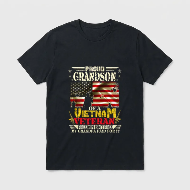 Vietnam Veteran Grandpa Family T-Shirt – Classic T-Shirt in Black