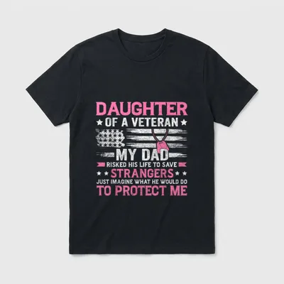 Daughter Of A Veteran T-Shirt – Classic T-Shirt in Black