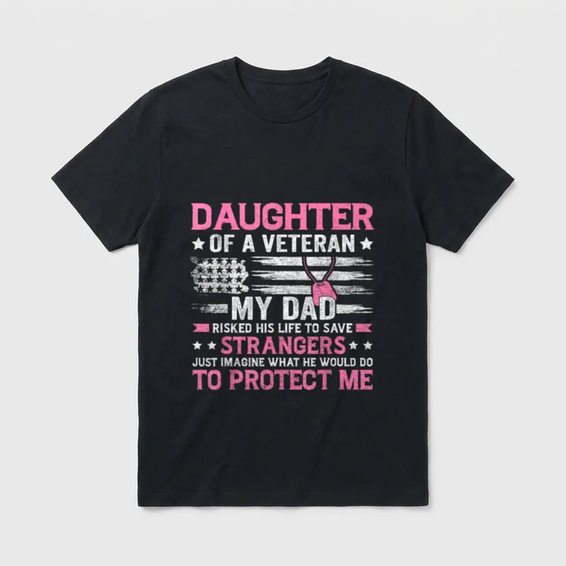 Daughter Of A Veteran T-Shirt – Classic T-Shirt in Black