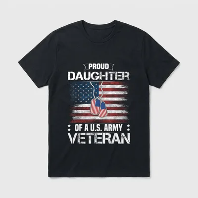Proud Army Daughter T-Shirt – Classic T-Shirt in Black