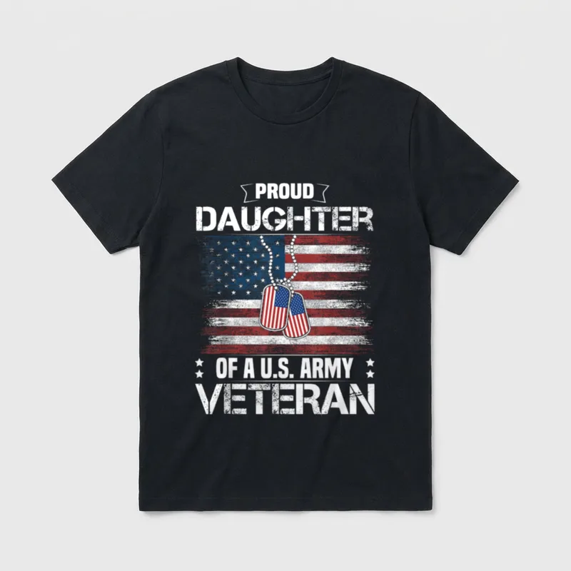 Proud Army Daughter T-Shirt – Classic T-Shirt in Black