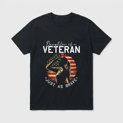 Daughter of A Veteran Veteran Daughter & Son Shirts T-Shirt – Classic T-Shirt in Black