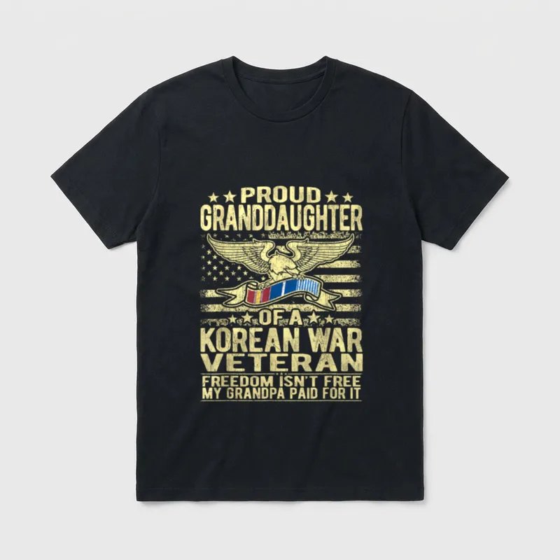 Korean War Veteran Granddaughter T-Shirt – Classic T-Shirt in Black