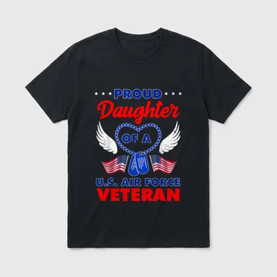 Air Force Veteran Daughter T-Shirt – Classic T-Shirt in Black
