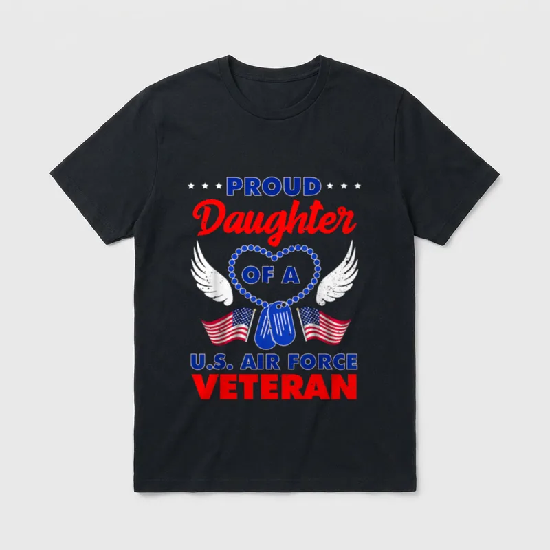 Air Force Veteran Daughter T-Shirt – Classic T-Shirt in Black