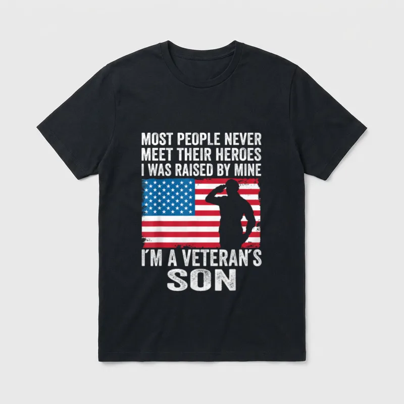 Proud Veteran Son T-Shirt – Classic T-Shirt in Black