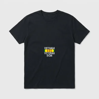 Military Son Veteran Pride T-Shirt – Vietnam Veteran Son with service ribbon – Classic T-Shirt in Black