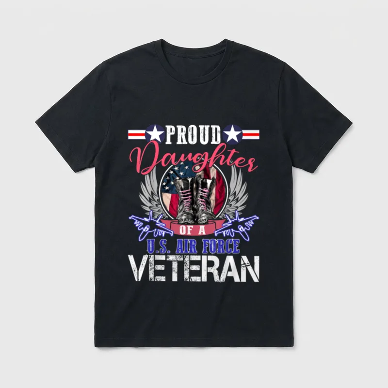 Proud Air Force Daughter T-Shirt – Classic T-Shirt in Black
