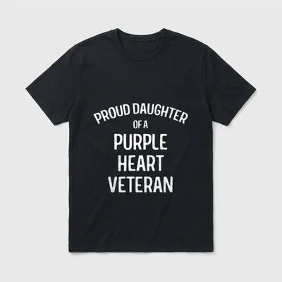 Daughter Purple Heart Veteran T-Shirt – Classic T-Shirt in Black