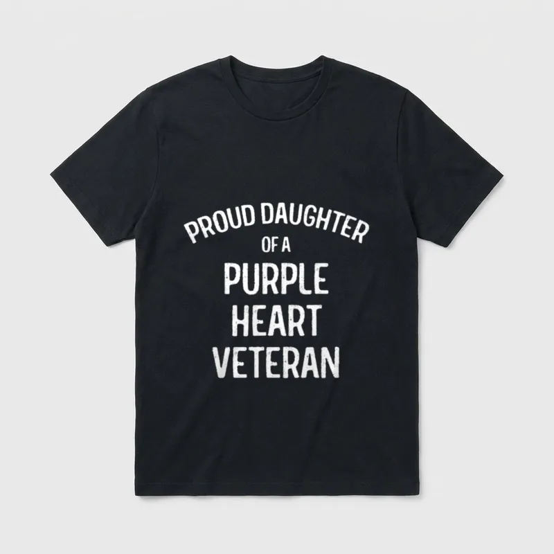 Daughter Purple Heart Veteran T-Shirt – Classic T-Shirt in Black