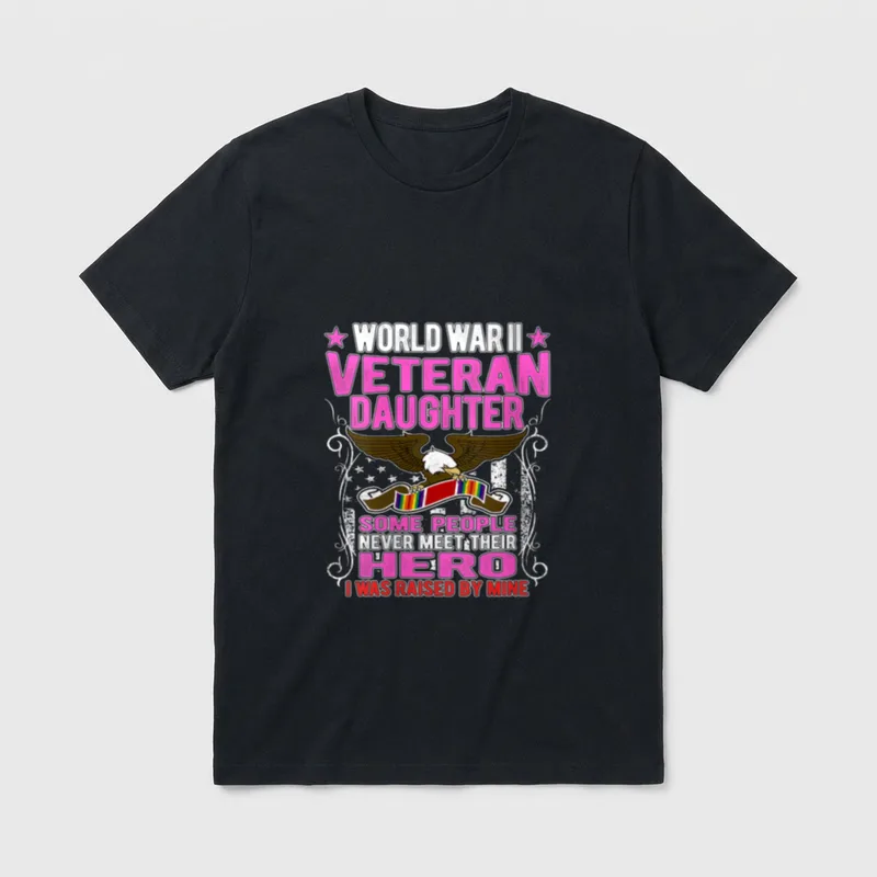 Proud WWII Veteran Daughter T-Shirt – Classic T-Shirt in Black