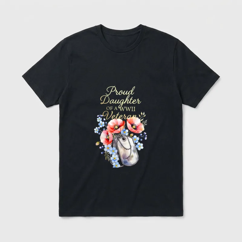 WWII Veteran Family Patriotic T-Shirt – Classic T-Shirt in Black