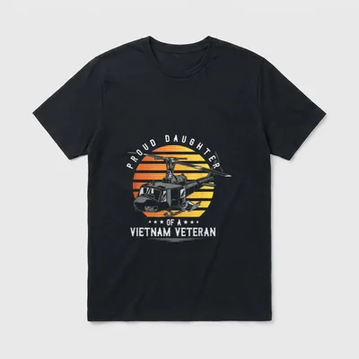 Proud Daughter Veteran Daughter & Son Shirts T-Shirt – Classic T-Shirt in Black