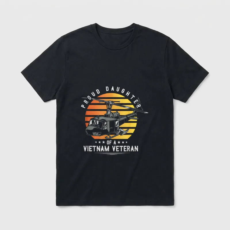 Proud Daughter Veteran Daughter & Son Shirts T-Shirt – Classic T-Shirt in Black