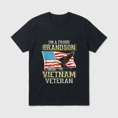Vietnam Veteran Proud Grandson T-Shirt – Classic T-Shirt in Black
