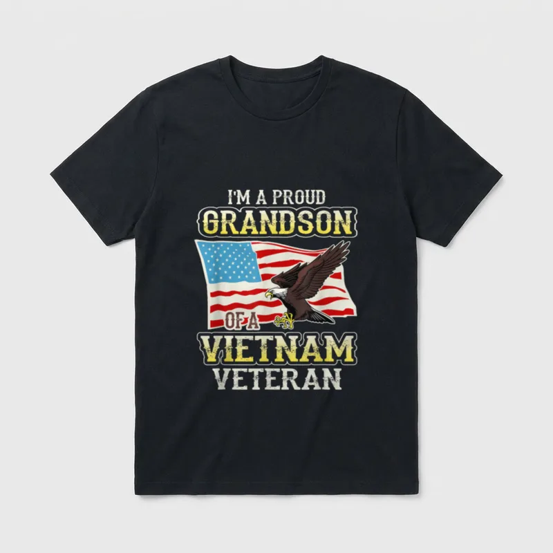 Vietnam Veteran Proud Grandson T-Shirt – Classic T-Shirt in Black