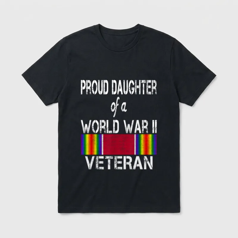 WWII Veteran's Daughter Military T-Shirt – Classic T-Shirt in Black