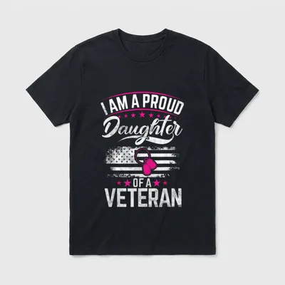 Proud Veteran Daughter T-Shirt – Classic T-Shirt in Black