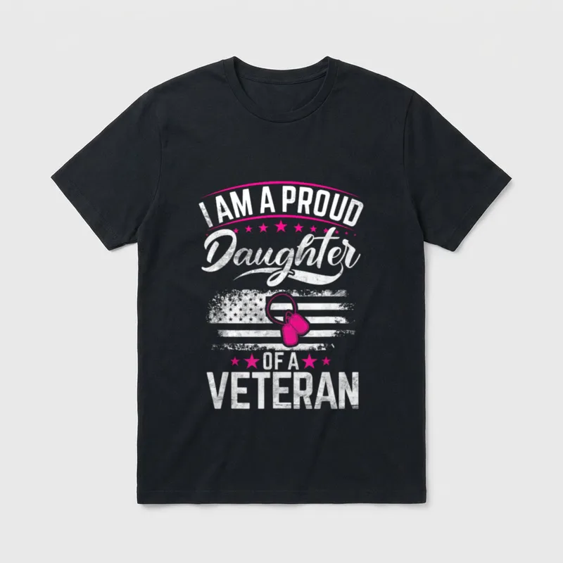 Proud Veteran Daughter T-Shirt – Classic T-Shirt in Black