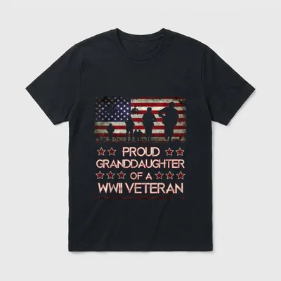 WWII Veteran Granddaughter T-Shirt – Classic T-Shirt in Black