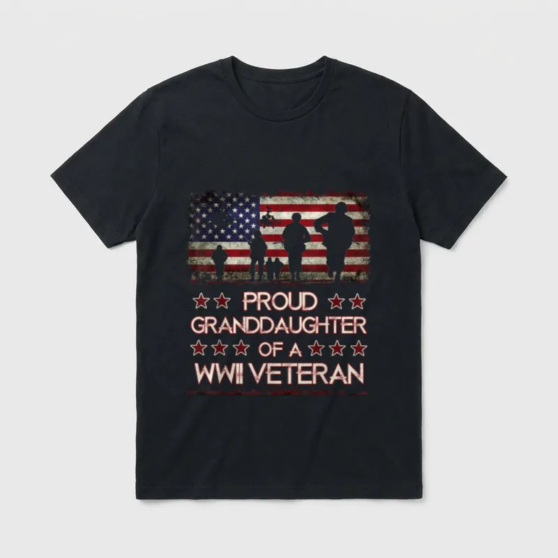 WWII Veteran Granddaughter T-Shirt – Classic T-Shirt in Black