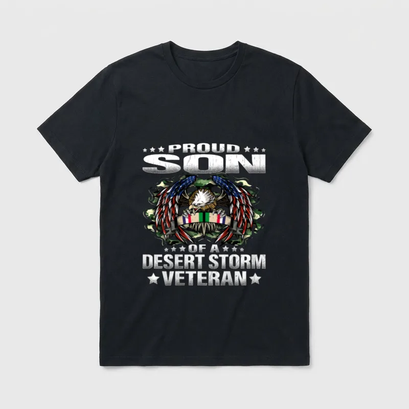 Proud Son Desert Storm Veteran T-Shirt – Classic T-Shirt in Black