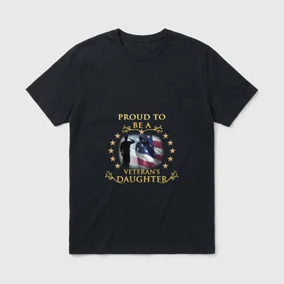 Military Daughter Thank You Veterans T-Shirt – Classic T-Shirt in Black