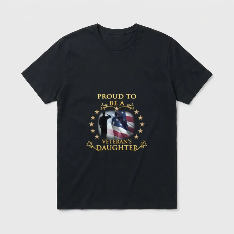 Military Daughter Thank You Veterans T-Shirt – Classic T-Shirt in Black
