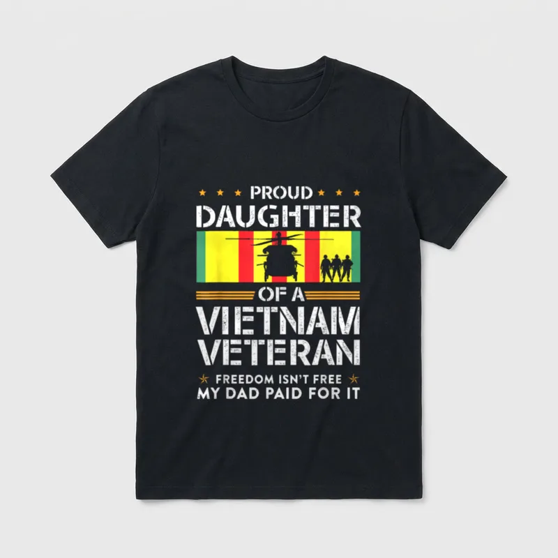 Vietnam Veteran Daughter Freedom T-Shirt – Classic T-Shirt in Black