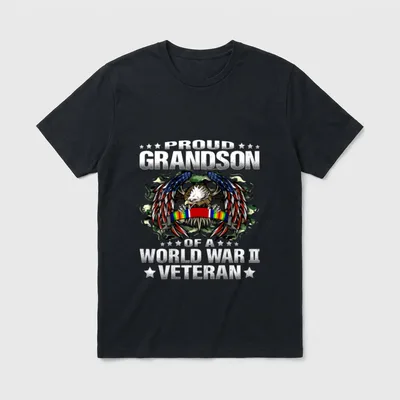 Military Family Grandson Veteran T-Shirt – Classic T-Shirt in Black