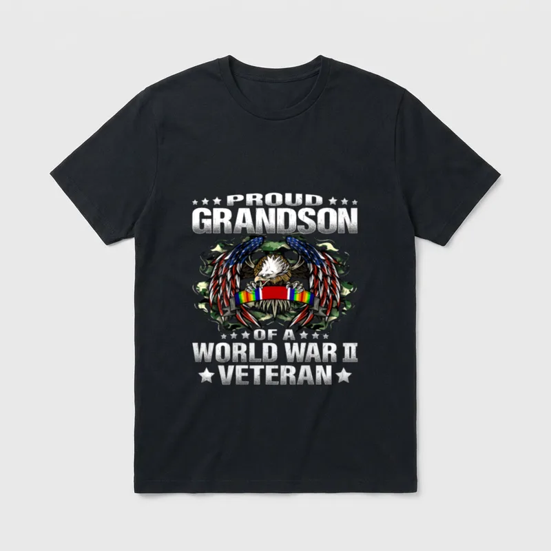 Military Family Grandson Veteran T-Shirt – Classic T-Shirt in Black