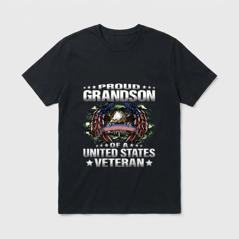 Proud Grandson Veteran T-Shirt – Classic T-Shirt in Black