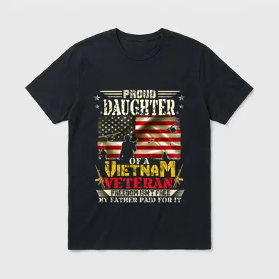 Veteran Father Daughter Pride T-Shirt – Classic T-Shirt in Black